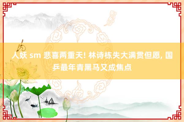 人妖 sm 悲喜两重天! 林诗栋失大满贯但愿， 国乒最年青黑马又成焦点