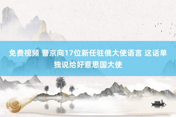 免费视频 普京向17位新任驻俄大使语言 这话单独说给好意思国大使