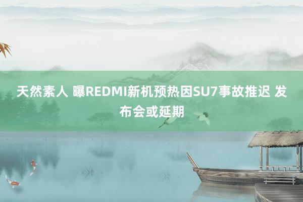 天然素人 曝REDMI新机预热因SU7事故推迟 发布会或延期