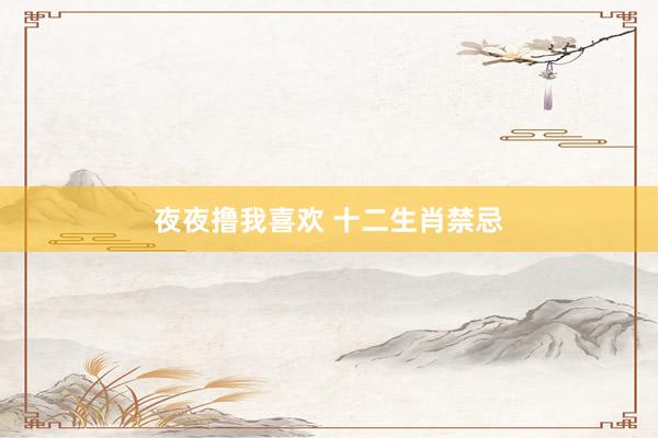 夜夜撸我喜欢 十二生肖禁忌